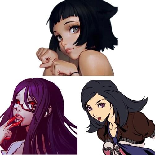 Three Ratels CDM287 Virtual cartoon girl anime car hood sticker laptop decal wall stickers home decoration