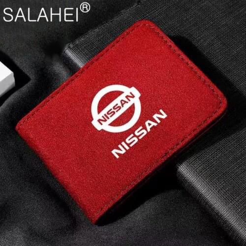 Car Driver License Holder Soft Suede For Nissan Qashqai J11 J10 Xtrail T30 T31 T32 Juke Murano Versa Sentra Altima Auto Goods
