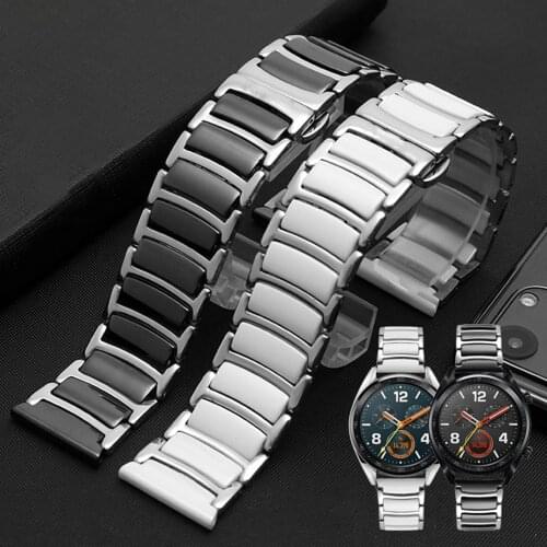 20 22mm Strap for Samsung Galaxy watch 3 Bracelet Strap For Galaxy Watch 42 46mm s3 Ceramic Metal Band Active 2 40 44mm gt2e gtr