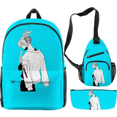 Tokyo Revengers Anime Cosplay Backpack Crossbody Bag And Pencil Case Three Piece 3D Print Cute Schoolbag Travelbag For Teenagers