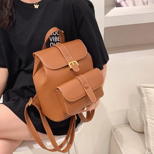 DORANMI Classic Schoolbag Womens Backpack 2021 New Luxury Brand Designed Female Rucksack Solid Book Back Bag Mochila SB584