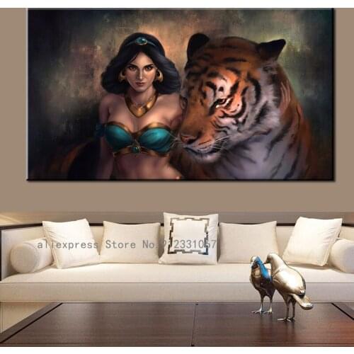 Modern Sexy Beauty and The Beast Printed and Posters Canvas Painting Wall Art Pictures Suitable for Bedroom Home Decoration