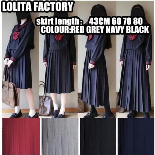 Japanese School Uniform College High School Girls Student Uniforms Sailor Suit TOP STUDENT Pleated Skirt LOLITA LONG SKIRT