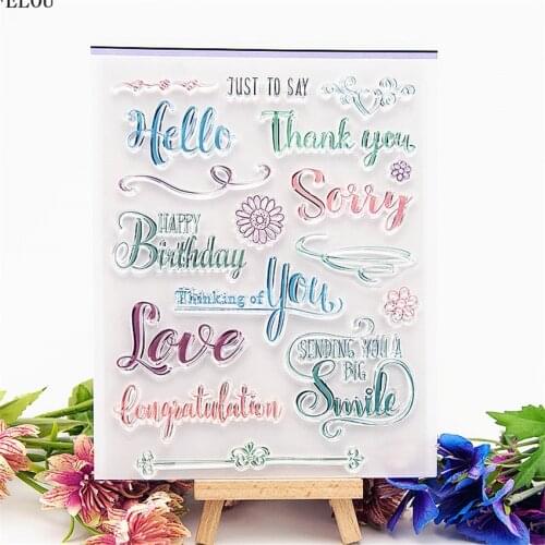 PANFELOU Colorful greetings Transparent Silicone Rubber Clear Stamps cartoon for Scrapbooking/DIY Easter wedding album