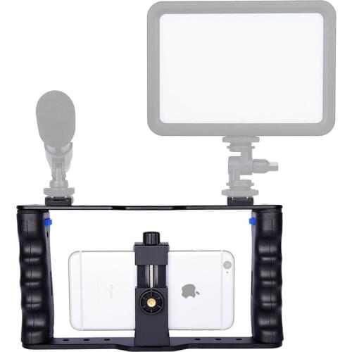 Yelangu Smartphone Video Rig Filmmaking Vlogging Rig Cage Stabilizer for Mobile Phone Samsung Huawei iPhone Xs Max XR X 8 7 Plus