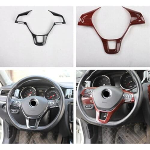 1pc Car stickers ABS carbon fiber grain steering wheel decoration cover for 2016-2018 VW Volkswagen Passat B8 sedan GOLF 7 MK7