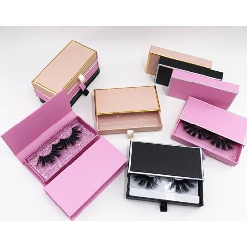10pcs Pull Out Pink Rectangle False Eyelash Storage Box Grafting Eyelash Organizer Case Eyelashes Container Bulk Makeup Tool