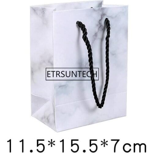 200pcs/lot 11.5*15.5*7cm Marbling Kraft Paper Bag For Jewelry Earring/Ring Necklace Packaging Mini Gift Bag