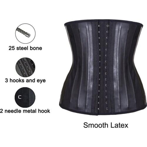 25 Steel Bone Waist Trainer Underbust Corset Latex Bodysuit Slimming Sheath Belly Women Waste Trimmer Tummy Colombian Girdles