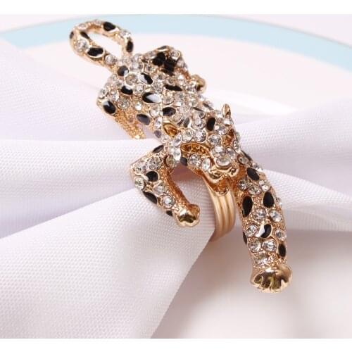 30pcs/lot New Leopard Napkin Button Animal Napkin Ring Cloth Ring
