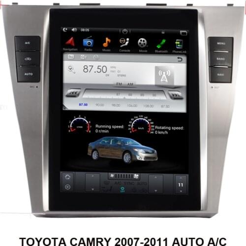 4G+64GTesla Style Screen Android 9.0 Car GPS Navigation For TOYOTA CAMRY 2007-2011 AUTO A/C Car Radio Player Car Multimedia