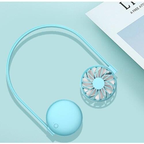 5W Neck Hanging Fan Bladeless Personal Fan USB Rechargeable Hanging Neck Cooling Fan 360° Adjustable Portable Summer Air Cooler