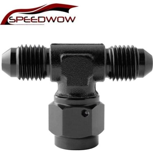 SPEEDWOW AN4 Aluminum Alloy Transform Fitting Adaptor Oil Hose End Fitting Adapter Connector Tee-female Swivel On Side Adaptors
