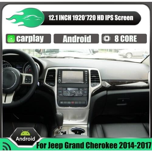 12.1inch 128GB Android With DSP Carplay Car GPS Navigation For Jeep Grand Cherokee 2014-2017 car DVD Multimedia Player 2din