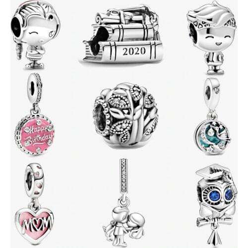 2020 new boy Girl Teenager mom birthday Graduation book bead Fit Original pandora charms silver 925 Bracelets Women diy Jewelry
