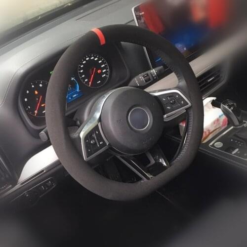 Car Steering Wheel Cover D shape Turn fur steering cover interior automobile parts Racing Sport Styling protector accessories