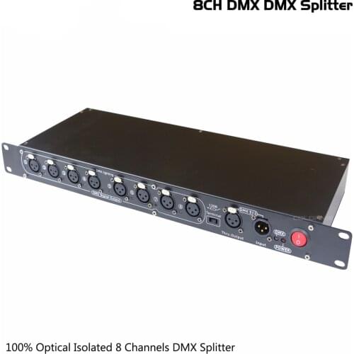 COLORNIE DMX Distributor 8 Channels 1U RACK DMX Splitter optical isolated led Controller for stage lighting