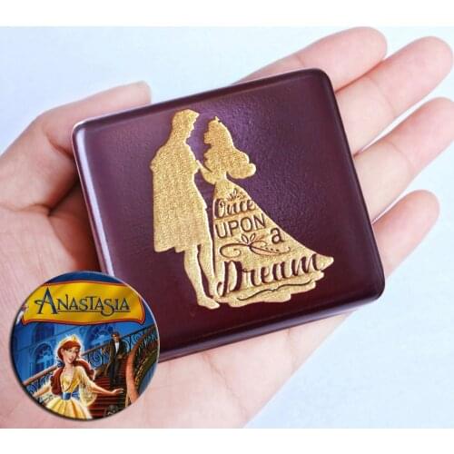 Sinzyo Handmade Wooden Once upon a December Music Box birthday Gift For Christmas/Birthday/Valentines day gift box Wine red