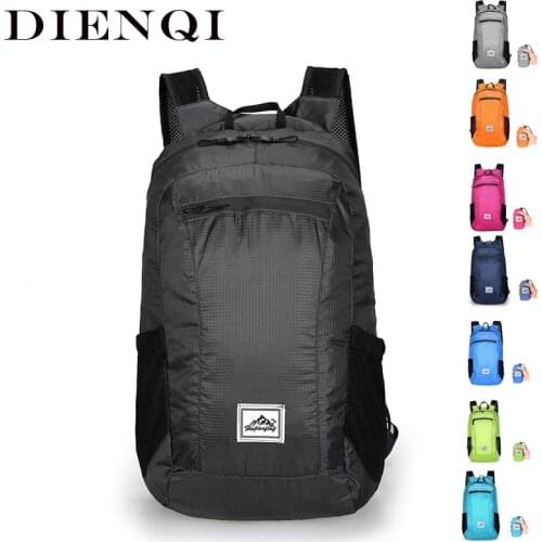 DIENQI Backpack Bag Waterproof Colorful Collapsible Sport Pack Bags Unisex Men Back Bag Anti-theft Backpack Woman Travel Camping