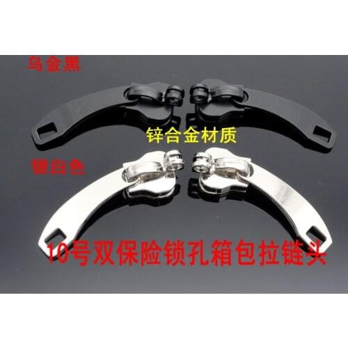 Double keyhole/black/silver/10# metal sliders/used for nylon zipper sliders/zip head/zip pullers/trolley case/bags/Password box