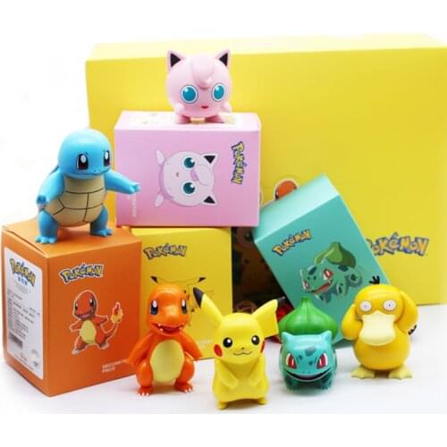 Pokemon Action Figures Anime Pocket Monster Model Toy Poké Bulbasaur Charmander Squirtle Psyduck Jigglypuff Doll