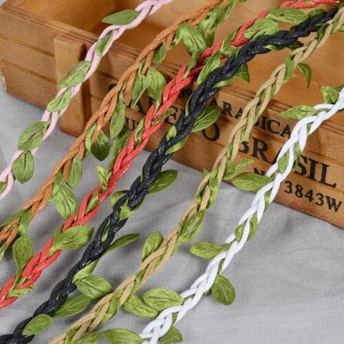 10m Artificial Plants Handmade Green Leaf Rope For Wedding Decoration DIY Wreath Accessories Fake Flower Home Garden Party Decor
