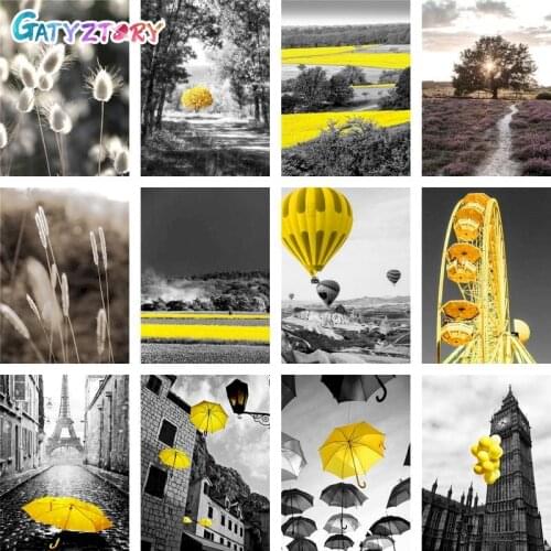 GATYZTORY Frame DIY Painting By Numbers Modern Picture Canvas By Numbers Modern Landscape Handpainted Oil Painting Home Decor