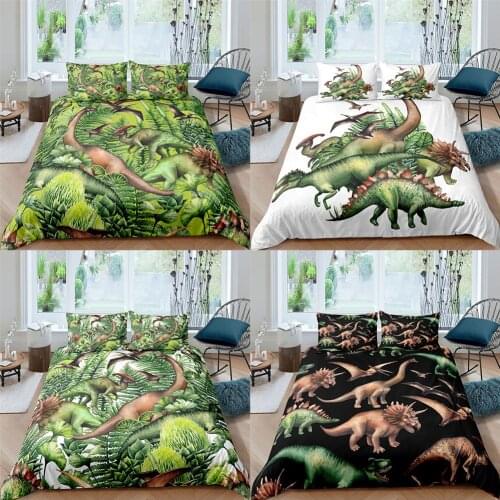 Bedding Sets 3D Duvet Quilt Cover Set Comforter With Pillowcase King Queen Full Animal Dinosaur Home Texitles