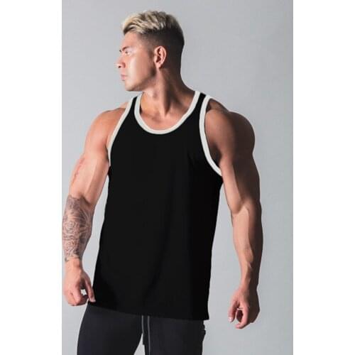 Men Bodybuilding Patchwork Sports Tank Tops Gym undershirt Fitness Vest Cotton Sleeveless Shirt men Clothes Summer Casual Vest