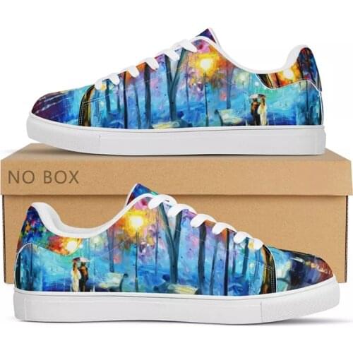 WHEREISART Famous Van Oil Painting Men Shoes Casual Sneakers 2021 College Walking Footwear for Unisex Lace Up New Dropshipping