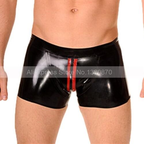 Man Latex Shorts Sexy Rubber Underpant Tight Knickers Plus Size Custom Made S-LPW111