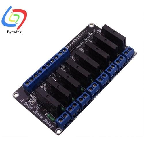 Low Level & High Level 5V 8 Channel SSR G3MB-202P Solid State Relay Module 250V 2A Output with Resistive Fuse For Arduino