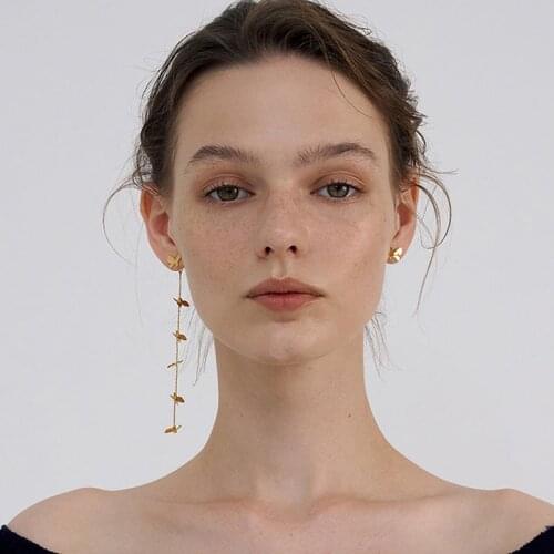 Original Flying Butterfly Super Long Dangle Earrings For Women 2021 Trend Korean Asymmetric Drop Earrings Jewelry Earings