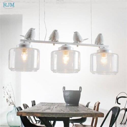 Industrial Vintage Bird Designer Pendant Lights Original Glass Lampshade LED Pendant Lamps for Living Room Restaurant Loft Bar