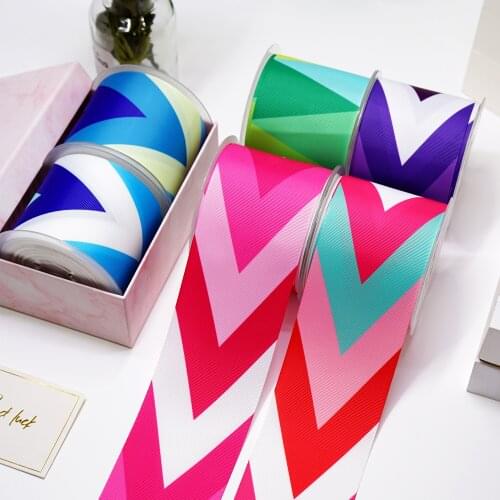 DIY Cartoon Stripes And Grids Printed Grosgrain Ribbon For Craft Supplies Sewing Accessories 5 Yards. 13568