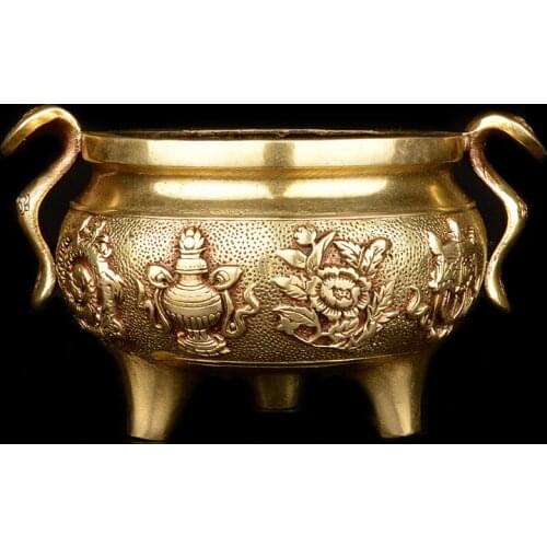 Special offer eight auspicious in pure copper censer in a furnace Guanyin furnace There are incense aloes sandalwood incense coi