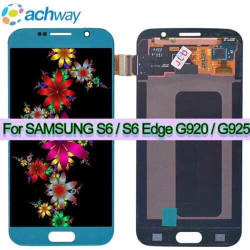 SUPER AMOLED 5.1'' Display For SAMSUNG S6 G920 G920F Black LCD For 5.1 GALAXY S6 Edge G925 G925F Touch Screen Digitizer Assembly