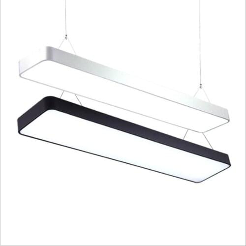 Led rectangular chandelier office chandelier supermarket shopping mall gym bar square pass strip light fixture AC220V