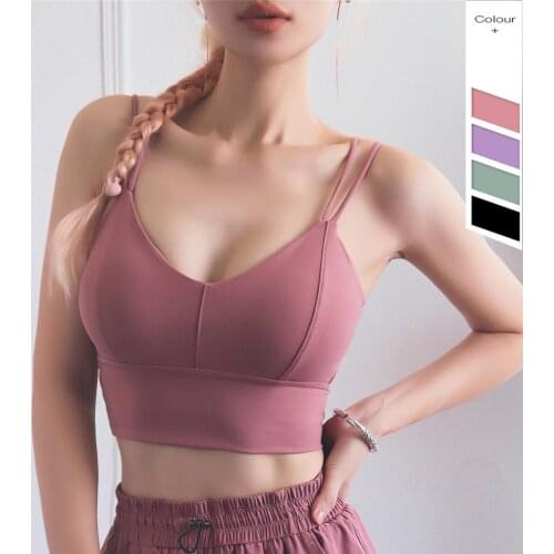 Women Sports Bras For Fitness Yoga Running Jogging Gym Athletic Yoga Bra Double condole takes vest type underwear female stereo