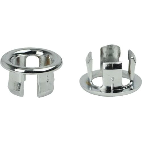 10pcs Plastic Bathroom Basin Sink Overflow Ring Silver Insert Sink Accessories Round Kitchen Drain Cap Cover for Bathroom Faucet