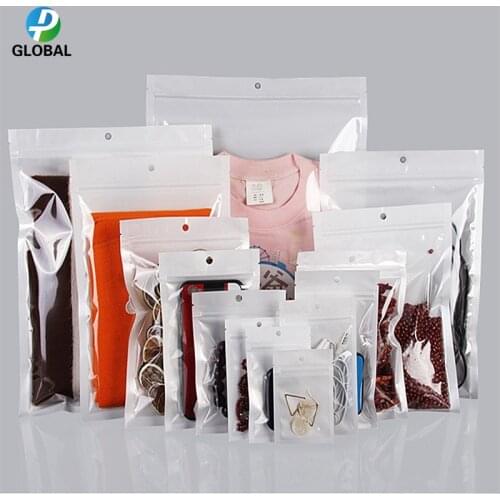 1000pcs 20*27cm Wholesale Plastic package bag pouch Zipper Clear white retail Resealable bags Moisture-proof Waterproof Glossy