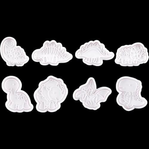 3D Dinosaur Cookie Cutter Mold Dinosaur Biscuit Embossing Mould Sugar craft Dessert Baking Silicone Mold for Sop Cake Decor Tool
