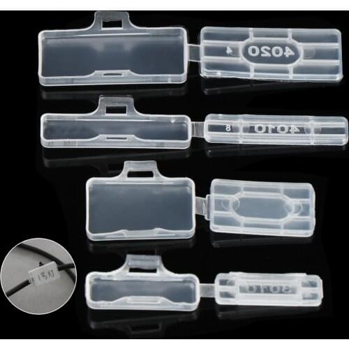 50 PCS Waterproof Transparent Cable Sign Cards Label Display Identification Box Cable Tie Marker Tag Useful Display Tool