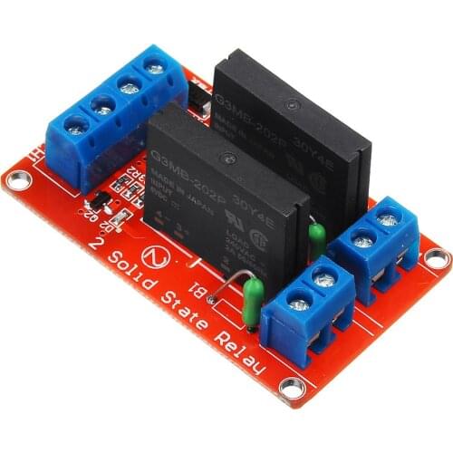 5v 2ch Two way Solid State Relay Module Low Lever Trigger output with resistive fuse 240V / 2A