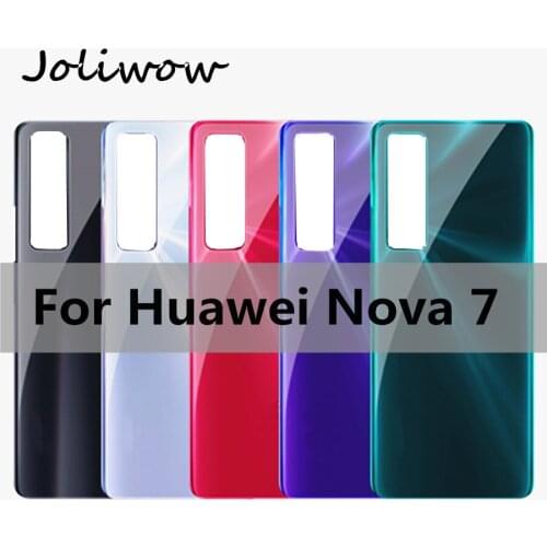 6.53" Nova 7 Battery Cover For Huawei Nova 7 Battery Cover Glass Back Housing Door Replace For Huawei Nova7 nova 7 Back Housing