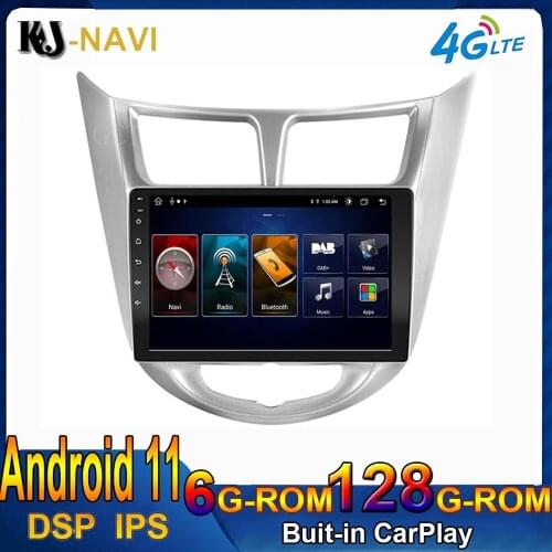8-Core DSP Android11 For Hyundai Solaris 2010-2016 Car Radio Multimedia Video Player GPS Navigation NO DVD