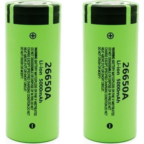 GTF 100% Original 3.7V 5000mAh Battery For Panasonic 26650A High Capacity 26650 Li-ion Rechargeable Batteries for LED flashlight