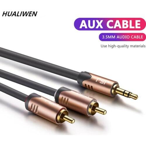 Audio Cable 3.5mm Auxiliary Cable With Gold-plated Head Male to Male Double Lotus Head Audio Cable Stereo Channel Adapter Cable