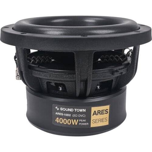 Sound Town 10" Dual Voice Coil 1000W Car Audio Subwoofer, Dual 2-Ohm, CEA Rated (ARES-10D2)