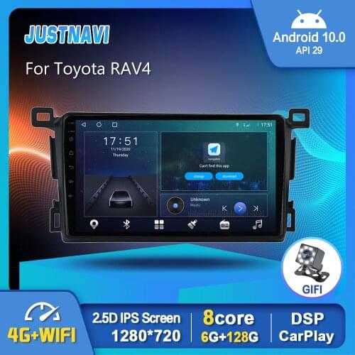 JustNavi Car Radio For Toyota RAV4 2014 2015 2016 2017 2018 Android 10.0 Left Right Hand Multimedia Video Player Carplay BT DSP